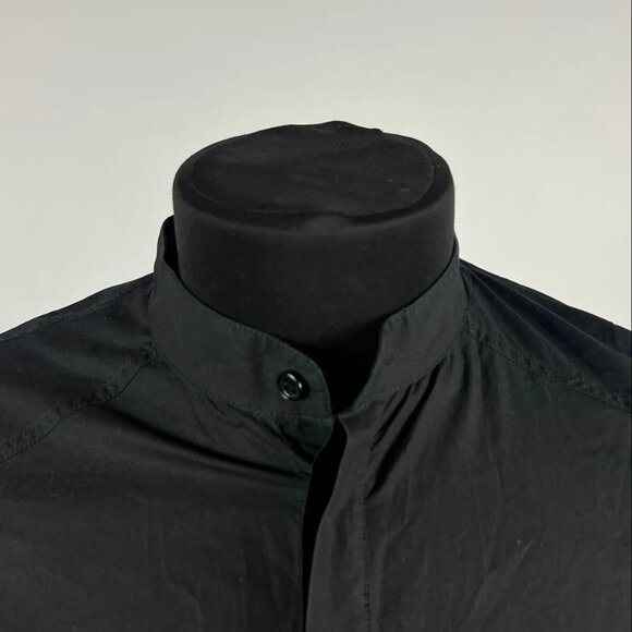 DAMIR DOMA SILENT Black Avant Garde Band Collar Button Long Sleeve Shirt Size M - Picture 6 of 15